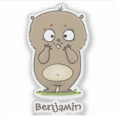 Cartoon van de schattige kruiphamster van de verge sticker (Voorkant)