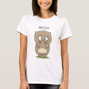 Cartoon van de schattige kruiphamster van de verge t-shirt