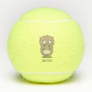 Cartoon van de schattige kruiphamster van de verge tennisballen
