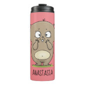 Cartoon van de schattige kruiphamster van de verge thermosbeker (Voorkant)