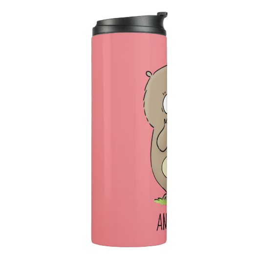 Cartoon van de schattige kruiphamster van de verge thermosbeker (Gedraaid links)