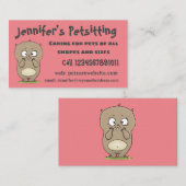 Cartoon van de schattige kruiphamster van de verge visitekaartje (Voorkant / Achterkant)