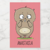 Cartoon van de schattige kruiphamster van de verge voedselcontainer etiket (Enkel label)