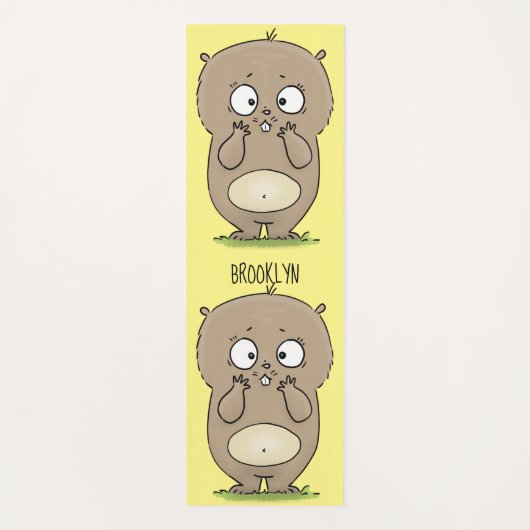 Cartoon van de schattige kruiphamster van de verge yogamat (Voorkant)