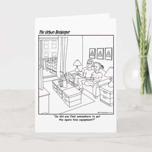 Cartoon van de stadsbijenteelt - Wenskaart Kaart (Voorkant)