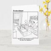 Cartoon van de stadsbijenteelt - Wenskaart Kaart (Gele Bloem)