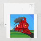 Cartoon van de stoomtrein briefkaart (Voorkant / Achterkant)