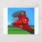 Cartoon van de stoomtrein briefkaart (Voorkant)