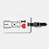 Cartoon van de ternaire hond van de zachte beklede bagagelabel (Voorkant horizontaal)