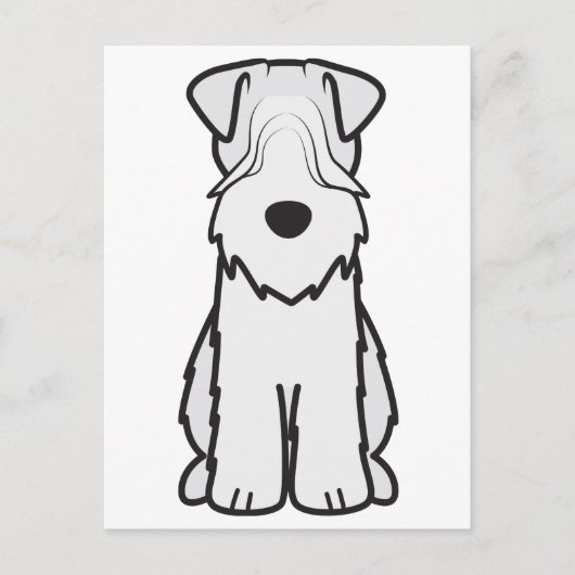 Cartoon van de ternaire hond van de zachte beklede briefkaart (Voorkant)