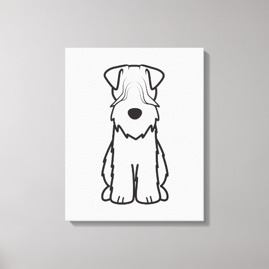 Cartoon van de ternaire hond van de zachte beklede canvas afdruk (Voorkant)