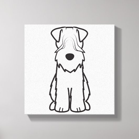 Cartoon van de ternaire hond van de zachte beklede canvas afdruk (Voorkant)