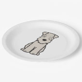 Cartoon van de ternaire hond van de zachte beklede papieren bordje (Gekanteld)