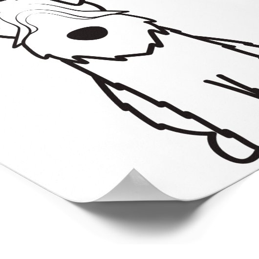 Cartoon van de ternaire hond van de zachte beklede poster (Hoek)