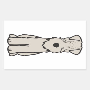 Cartoon van de ternaire hond van de zachte beklede rechthoekige sticker