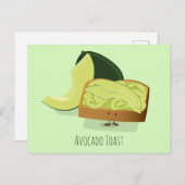 Cartoon | van de Toost van de avocado Briefkaart (Voorkant / Achterkant)