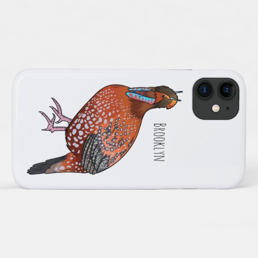 Cartoon van de tragopanvogel van Cabot Case-Mate iPhone Case (Achterkant (horizontaal))