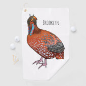 Cartoon van de tragopanvogel van Cabot Golfhanddoek (Insitu)