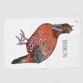 Cartoon van de tragopanvogel van Cabot Golfhanddoek (Horizontaal)