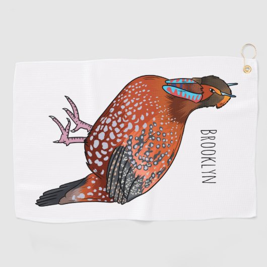 Cartoon van de tragopanvogel van Cabot Golfhanddoek (Horizontaal)