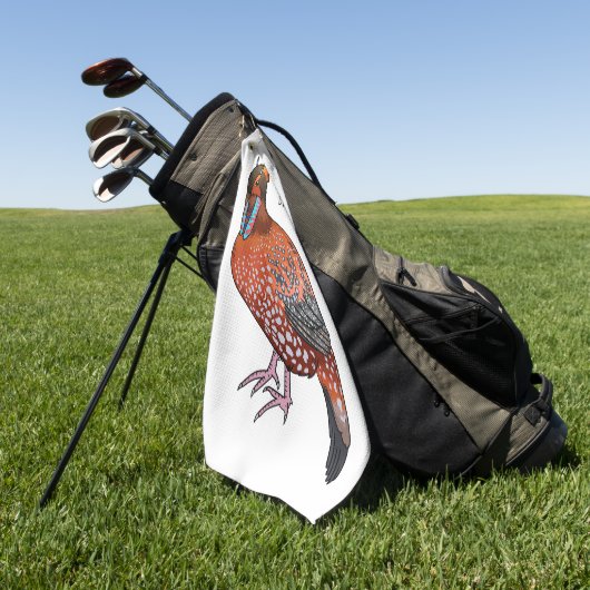 Cartoon van de tragopanvogel van Cabot Golfhanddoek (Groen)