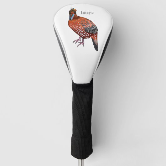 Cartoon van de tragopanvogel van Cabot Golfheadcover (Voorkant)