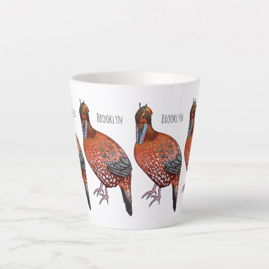 Cartoon van de tragopanvogel van Cabot Latte Mok (Voorkant)