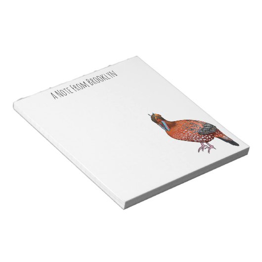 Cartoon van de tragopanvogel van Cabot Notitieblok (Schuin)