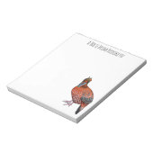 Cartoon van de tragopanvogel van Cabot Notitieblok (Linkerzijde)