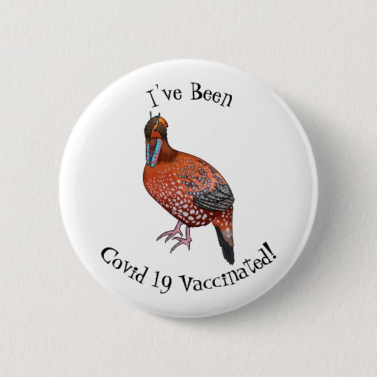 Cartoon van de tragopanvogel van Cabot Ronde Button 5,7 Cm (Voorkant)