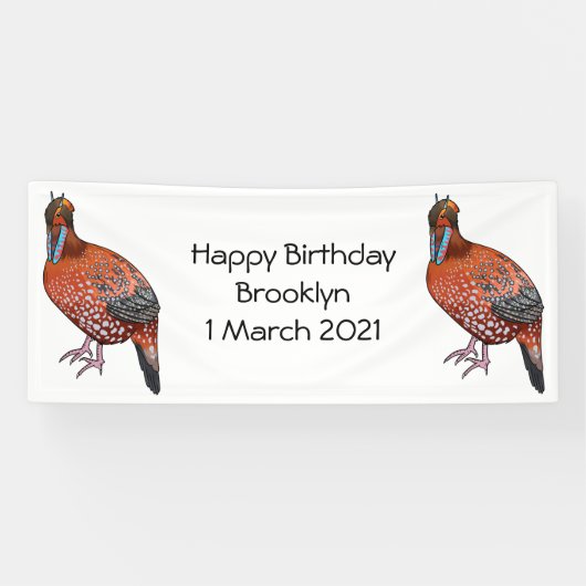Cartoon van de tragopanvogel van Cabot Spandoek (Horizontaal)