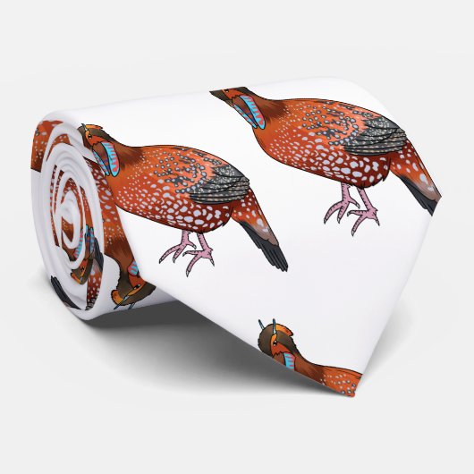 Cartoon van de tragopanvogel van Cabot Stropdas (Opgerold)