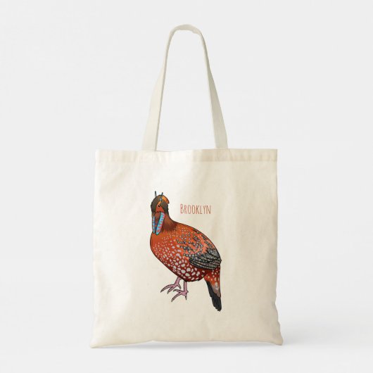 Cartoon van de tragopanvogel van Cabot Tote Bag (Achterkant)