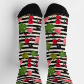 Cartoon van de Waterverf van naadloze verse vrucht Sokken (Top)