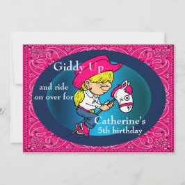 Cartoon van de westerne Partij Cowgirl op de stran Kaart