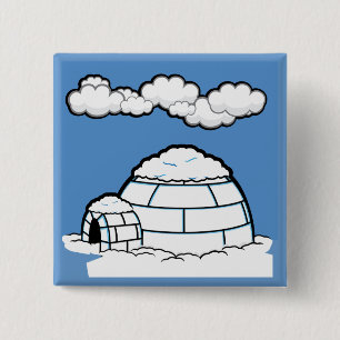 CARTOON van de WOLKEN van de HEMEL van de SNEEUW Vierkante Button 5,1 Cm