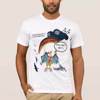 Cartoon van de zgn. "Paragliding Vulture" T-shirt