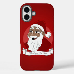 Cartoon van de zwarte kerstman iPhone 16 plus hoesje
