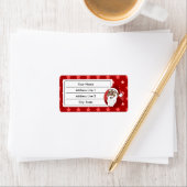 Cartoon van de zwarte kerstman etiket (Insitu)