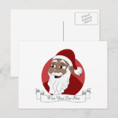 Cartoon van de zwarte kerstman feestdagenkaart (Voorkant / Achterkant)