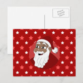 Cartoon van de zwarte kerstman feestdagenkaart (Voorkant / Achterkant)