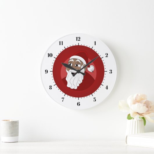 Cartoon van de zwarte kerstman grote klok (Huis)