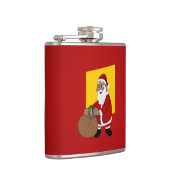 Cartoon van de zwarte kerstman heupfles (Rechts)