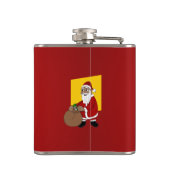 Cartoon van de zwarte kerstman heupfles (Achterkant)