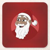 Cartoon van de zwarte kerstman kartonnen onderzetters (Voorkant)