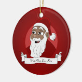 Cartoon van de zwarte kerstman keramisch ornament (Links)