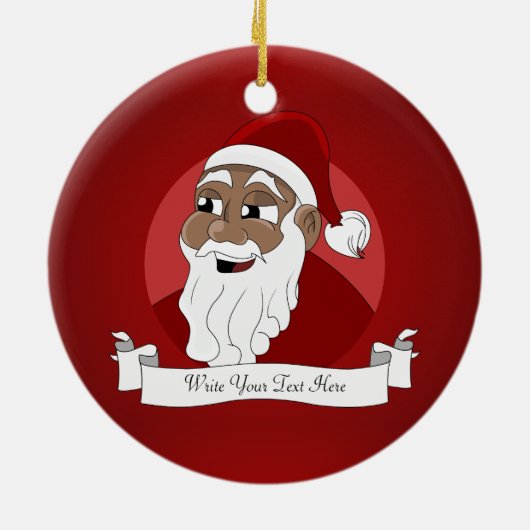 Cartoon van de zwarte kerstman keramisch ornament (Achterkant)