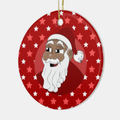 Cartoon van de zwarte kerstman keramisch ornament (Links)