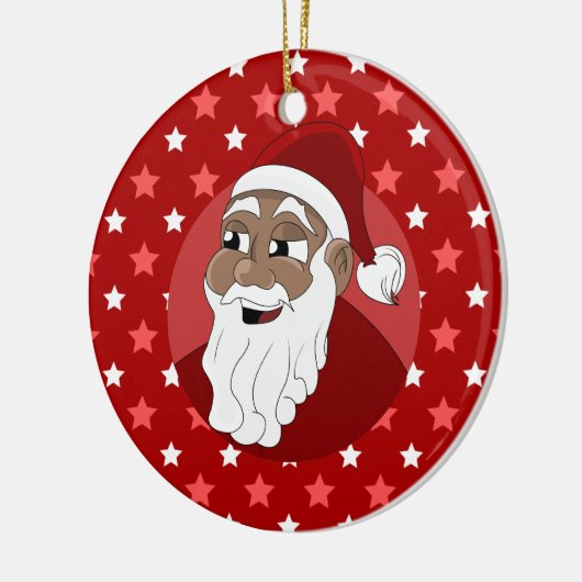 Cartoon van de zwarte kerstman keramisch ornament (Links)