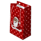 Cartoon van de zwarte kerstman klein cadeauzakje (Achterkant Gekanteld)